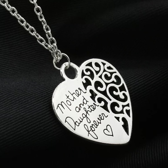 Mother and Daughter Love Forever Heart Necklace - Picture 3 of 4